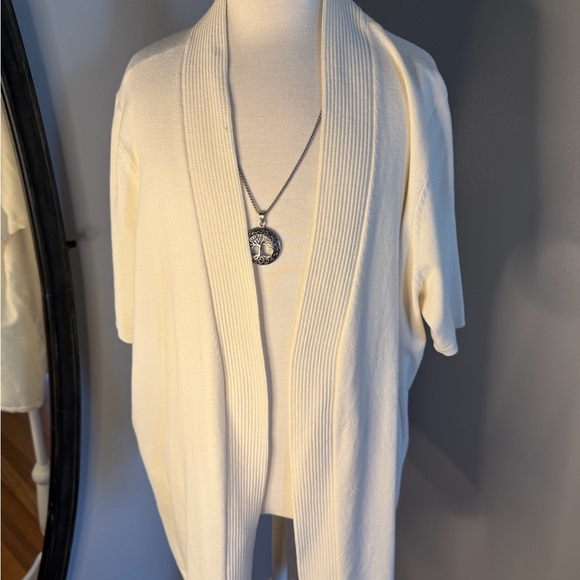 Talbots Sweaters - NWT Talbots Lightweight Cream Open-Front Cardigan